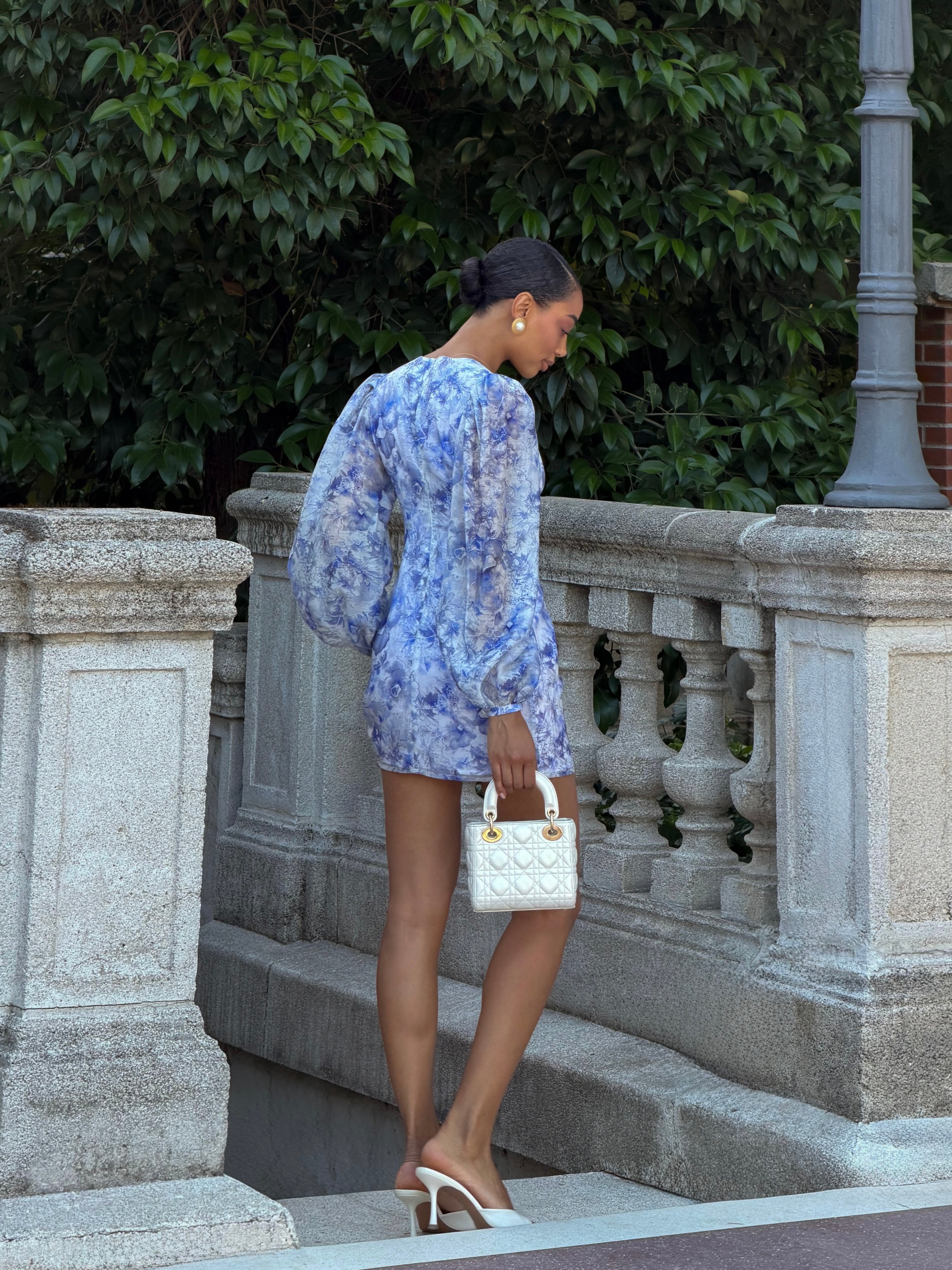 Flora Floral Print Mini Dress