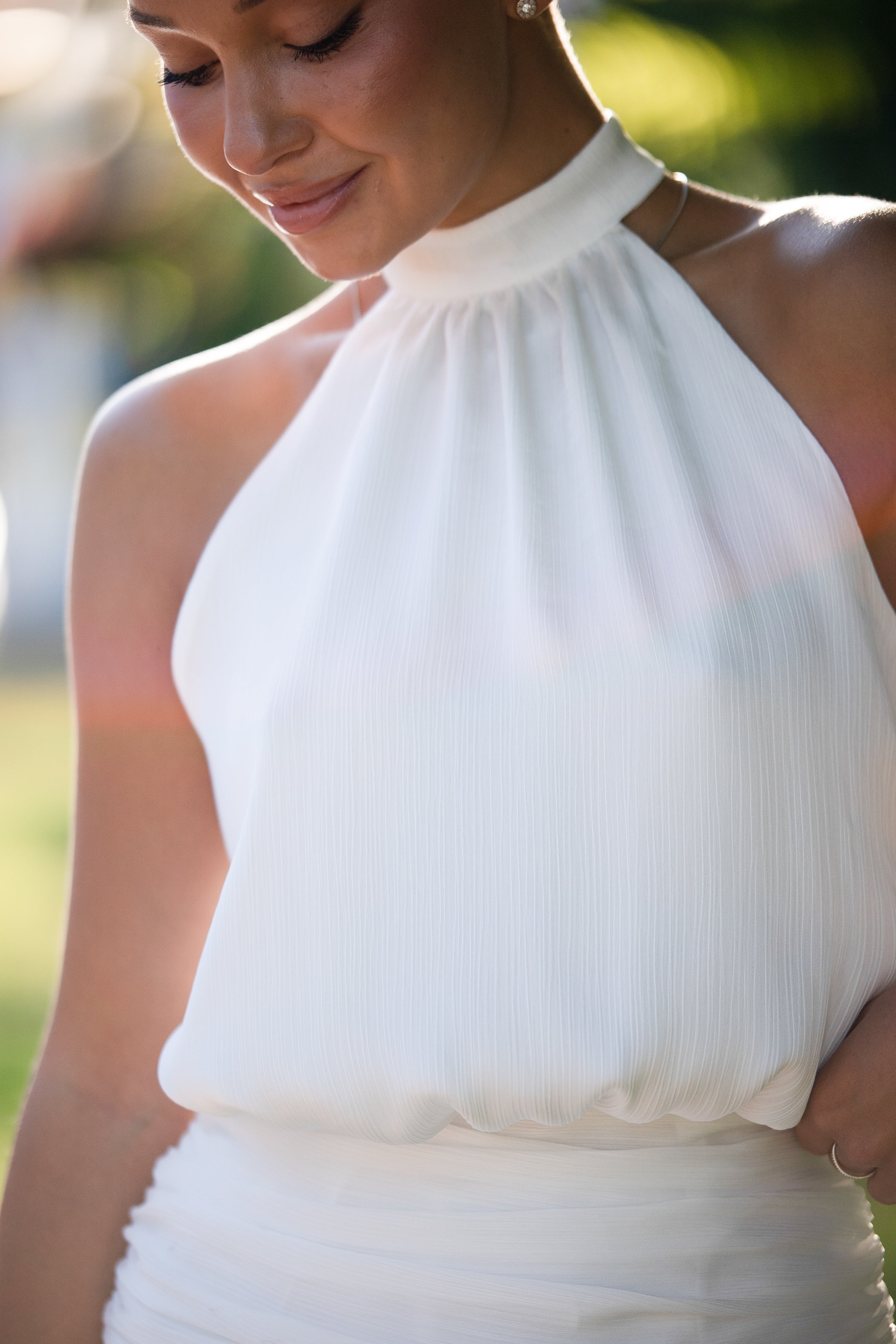 Haley mini dress with an accented waist