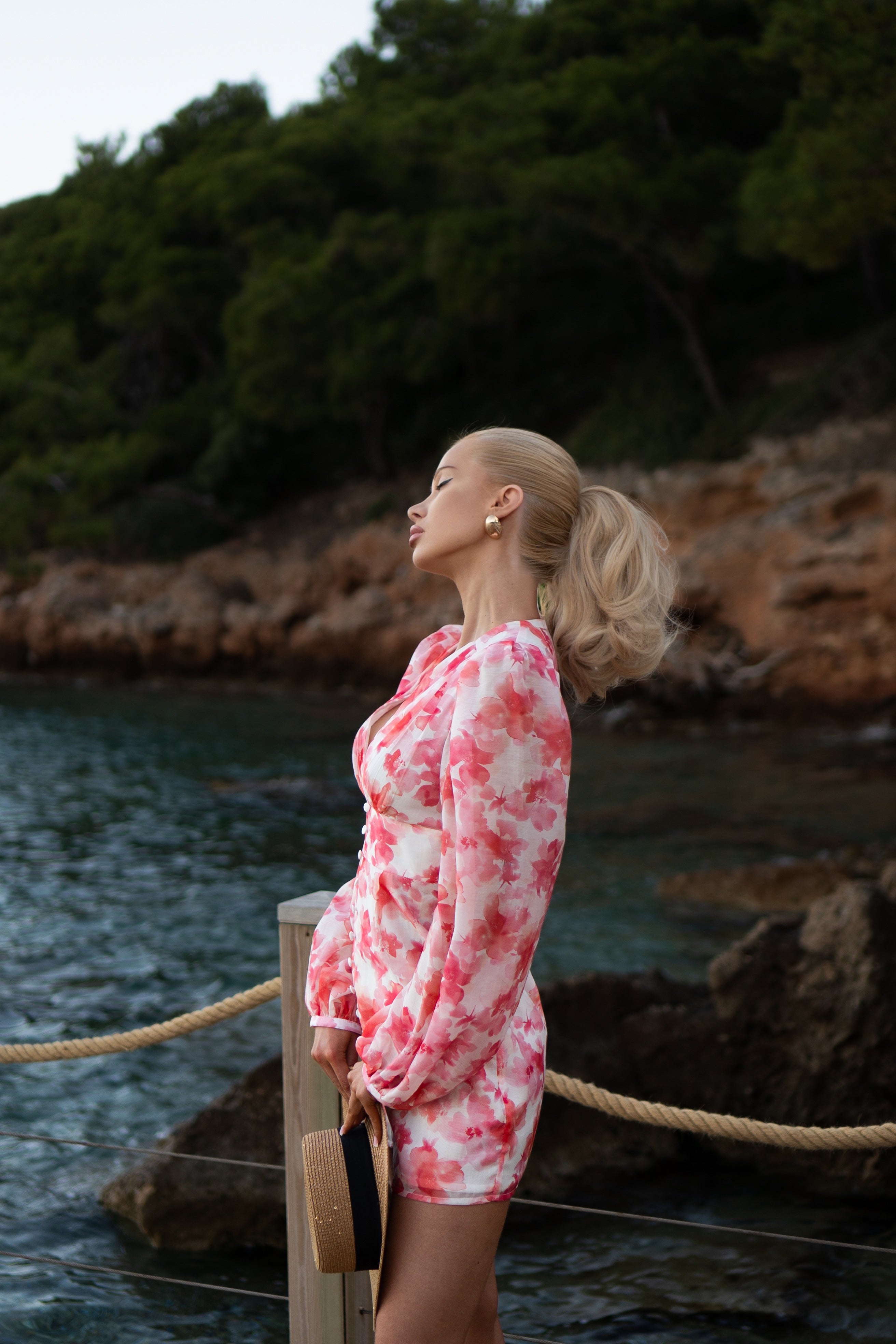 Flora Floral Print Mini Dress